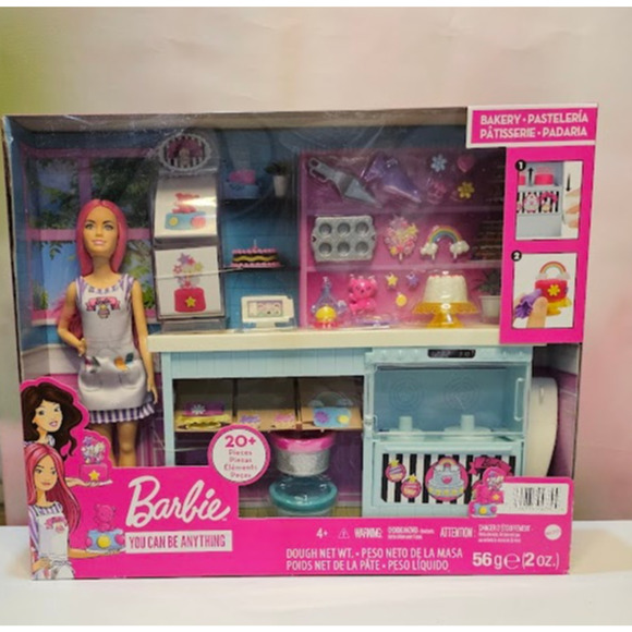 Barbie You Can Be Anything Bakery Set Pink-Haired Petite Fashion Baker Doll NWT - Picture 1 of 9